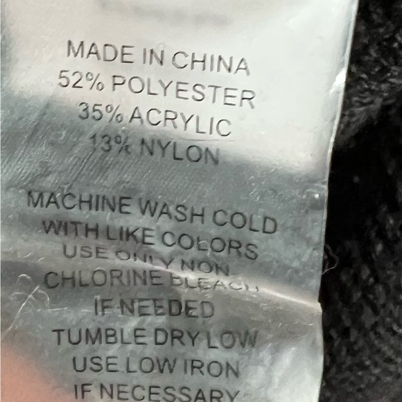 Vince Camuto Sweater Womens Large Long Sleeve Gray Black Cream with Pockets - Picture 8 of 8